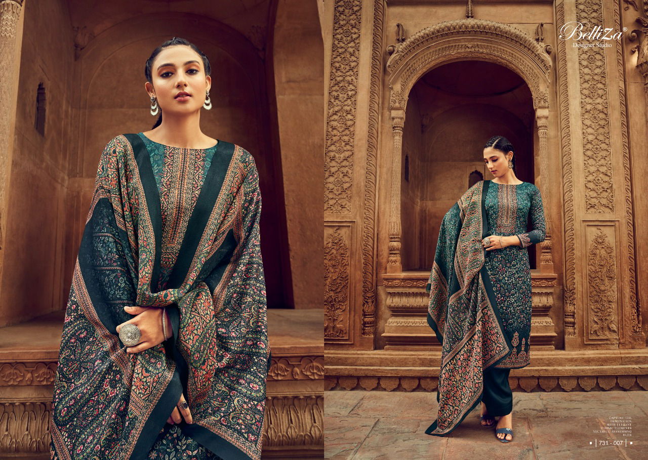 Belliza Nitara New Fancy Wear Printed Pashmina Dress Material Collection 